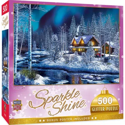 Masterpieces Holiday Northern Lights Glitter Puzzle 500 Piece