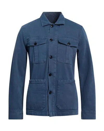 Mastricamiciai Man Jacket Blue Size Xl Cotton