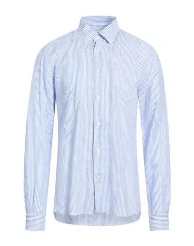 Mastricamiciai Man Shirt Azure Size 17 ½ Linen In Blue
