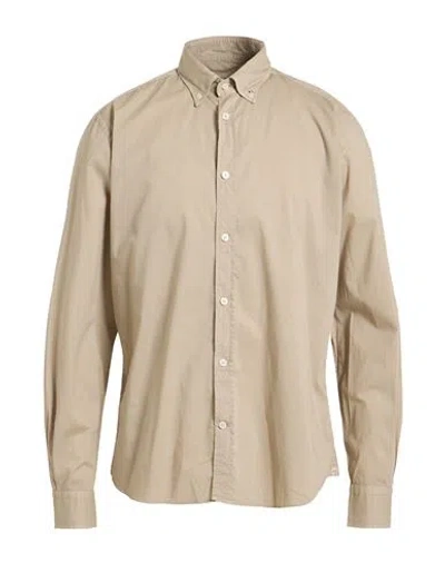 Mastricamiciai Man Shirt Beige Size 16 ½ Cotton, Elastane In Neutral