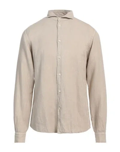 Mastricamiciai Man Shirt Beige Size 16 Linen