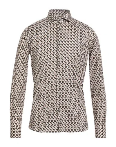 Mastricamiciai Man Shirt Beige Size 17 Cotton, Elastane