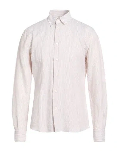 Mastricamiciai Man Shirt Beige Size 17 ½ Linen In White