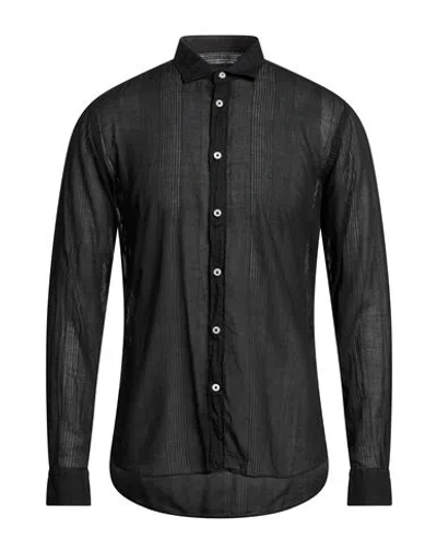 Mastricamiciai Man Shirt Black Size 16 ½ Cotton, Elastane