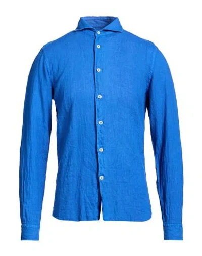 Mastricamiciai Man Shirt Blue Size 15 ½ Linen