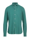 Mastricamiciai Man Shirt Emerald Green Size 17 Cotton, Elastane