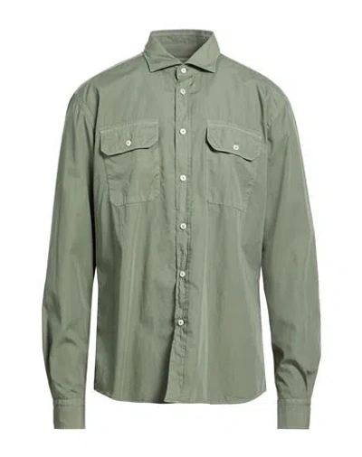 Mastricamiciai Man Shirt Khaki Size 15 ¾ Cotton In Green