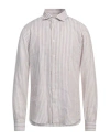 Mastricamiciai Man Shirt Khaki Size 17 Linen In Beige