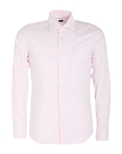 Mastricamiciai Man Shirt Light Pink Size 16 Cotton, Elastane In Multi