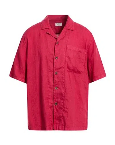 Mastricamiciai Man Shirt Magenta Size Xxl Linen In Red
