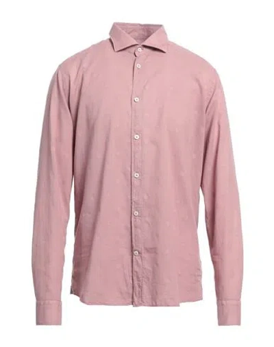 Mastricamiciai Man Shirt Mauve Size 15 Cotton, Elastane In Purple