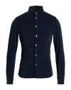Mastricamiciai Man Shirt Midnight Blue Size 15 Cotton, Elastane In Blue