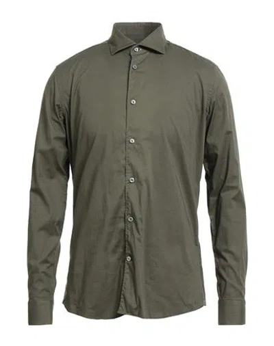 Mastricamiciai Man Shirt Military Green Size 16 Cotton