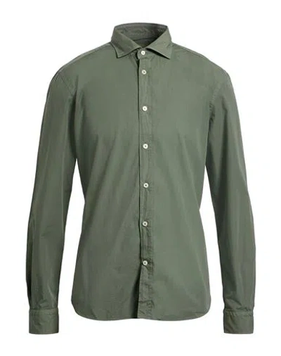 Mastricamiciai Man Shirt Military Green Size 17 ½ Cotton