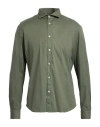 Mastricamiciai Man Shirt Military Green Size 17 ½ Cotton, Elastane