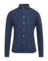 Mastricamiciai Man Shirt Navy Size 15 ¾ Cotton, Elastane