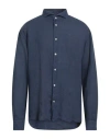 Mastricamiciai Man Shirt Navy Size 17 ¾ Linen In Blue