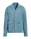Mastricamiciai Man Jacket Pastel Blue Size M Cotton, Elastane