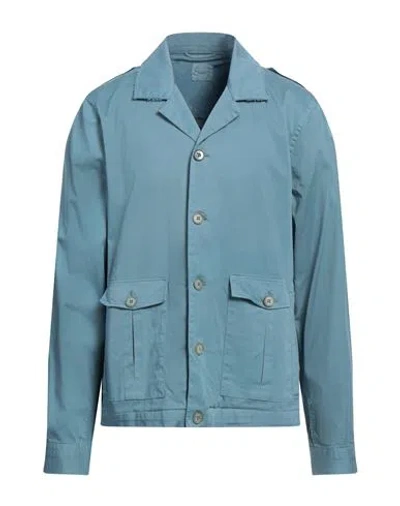Mastricamiciai Man Jacket Pastel Blue Size M Cotton, Elastane
