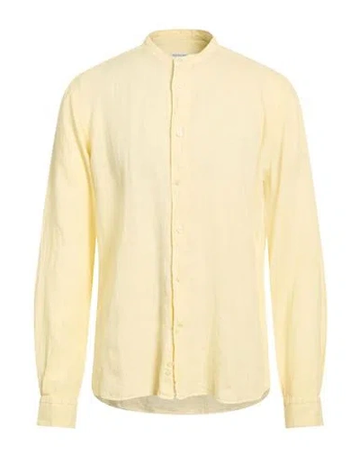 Mastricamiciai Man Shirt Pastel Yellow Size 17 Linen
