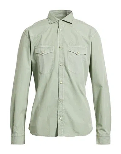 Mastricamiciai Man Shirt Sage Green Size 15 ¾ Cotton
