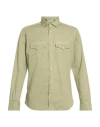 Mastricamiciai Man Shirt Sage Green Size 16 Linen, Cotton In Green