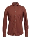 Mastricamiciai Man Shirt Tan Size 17 ½ Cotton In Brown