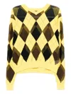 Masu Argyle-knit Sweater In Yellow
