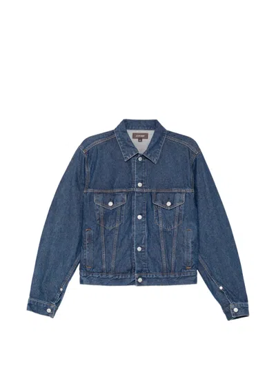 Masu Contrast-stitch Denim Jacket In Blue