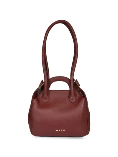 Masu Leather Shoulder Bag In Red