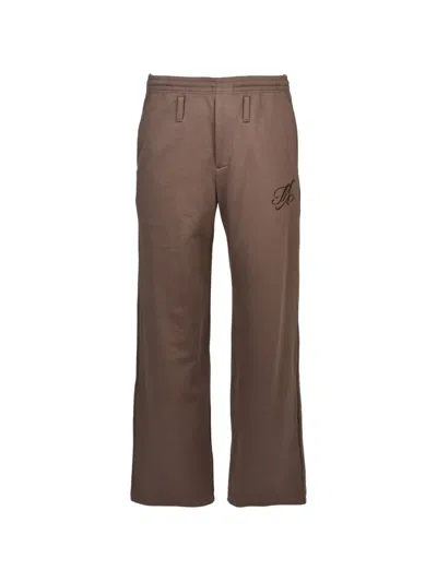 Masu Logo-embroidered Wide-leg Track Pants In Purple
