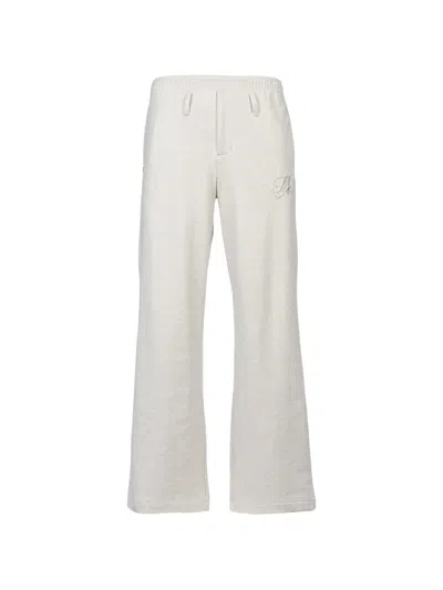 Masu Mb Logo-embroidered Wide-leg Track Pants In White