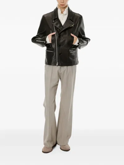 Masu Pleated Straight-leg Trousers In Neutral