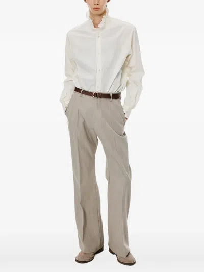 Masu Ruffled Zip-up Shirt In Multi