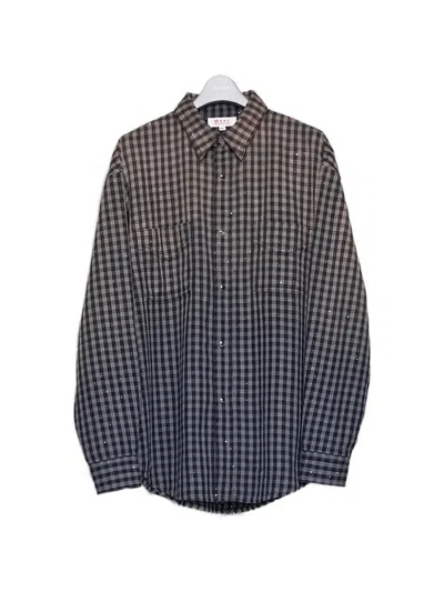 Masu Sequin-embellished Gingham Shirt In Black