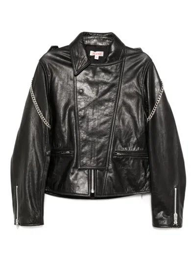 Masu Web Biker Jacket In Black