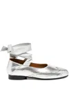Masu Wing Tip Ballet Shoes In Silver