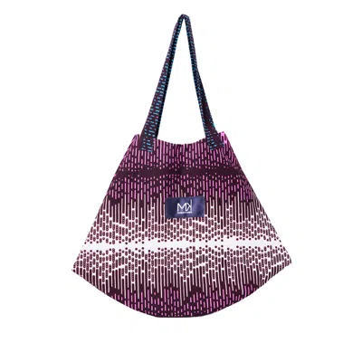 Masum Karimi Women's Iconic Cotton Tote Bag - Pixels In Purple