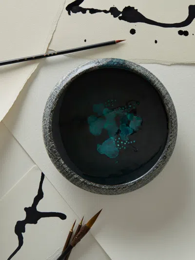 Masumi Ando Textured Ceramic Bowl In Blue