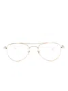 Masunaga Aviator-frame Glasses In Gold