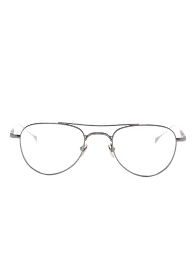 Masunaga Gms-129t Pilot-frame Glasses In Silver