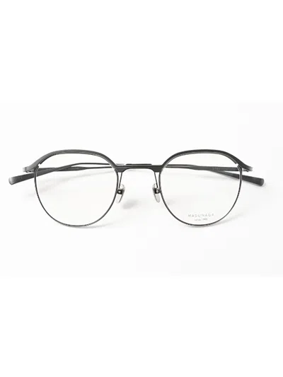 Masunaga Stratus Eyewear In Navy/gold