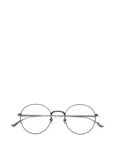 Masunaga Wright Round-frame Glasses In Blue