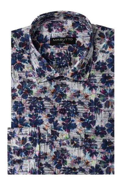 Masutto Armando Button Down Long Sleeve Shirt In Multi