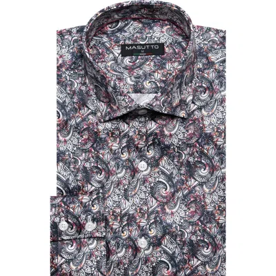 Masutto Brasillia Print Button-up Long Sleeve Shirt In Multi