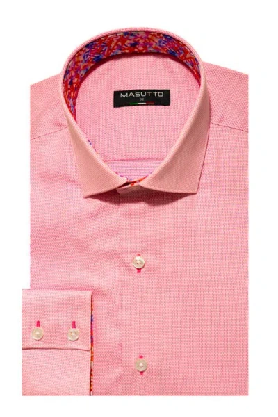 Masutto Capri Button Down Long Sleeve Shirt In Pink