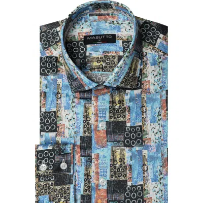 Masutto Concord Print Button-up Long Sleeve Shirt In Multi