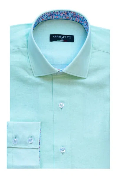 Masutto Della Linen Button-up Shirt In Blue