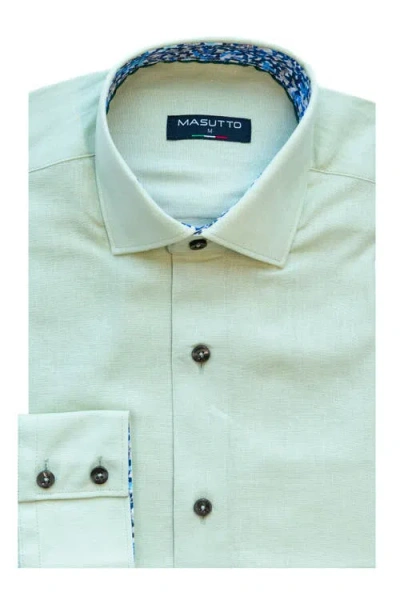 Masutto Della Linen Button-up Shirt In Green