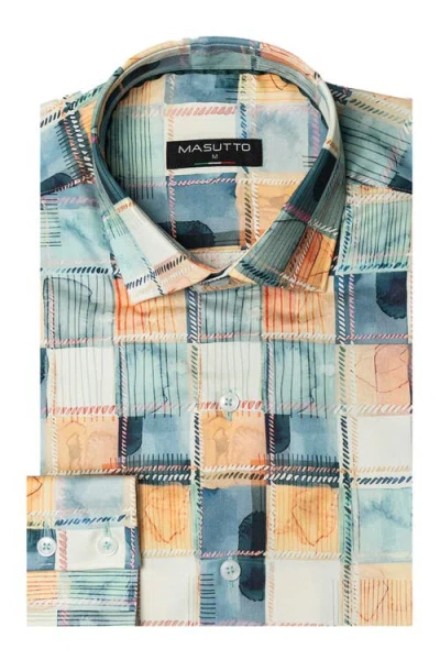 Masutto Giannis Print Button-up Long Sleeve Shirt In Multi